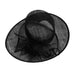 Oval Sinamay Dress Hat with Feather Accent, Dress Hat - SetarTrading Hats 