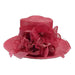 Pink Sinamay Dress Hat with Flower Blossom, Dress Hat - SetarTrading Hats 