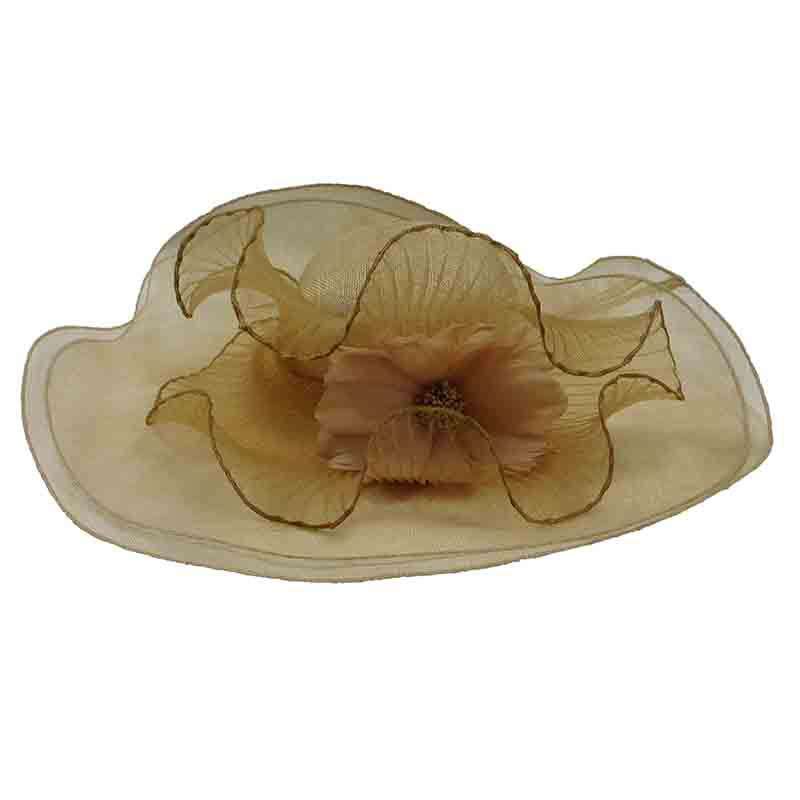 Sinamay Derby Hat with Pleated Mesh and Feather Accent, Dress Hat - SetarTrading Hats 