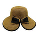 Ribbon Bow V-Back Sun Hat Wide Brim Hat Boardwalk Style Hats    