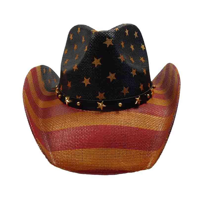 USA Patriotic Cowboy Hat with Star Studded Band - Milani Cowboy Hat Milani Hats    