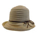 Metallic Accent Bucket Hat with Suede Tie Cloche Jeanne Simmons js9382bg Beige  