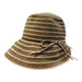 Metallic Accent Bucket Hat with Suede Tie Cloche Jeanne Simmons js9382bn Brown  