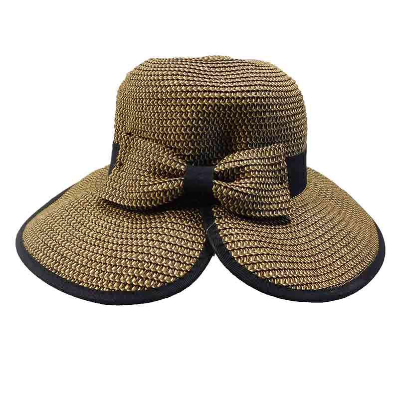 Split-Back Sun Hat with Bow Wide Brim Hat Jeanne Simmons    