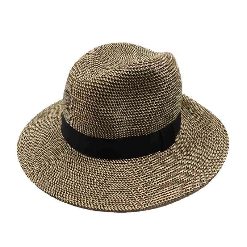 Tweed Straw Safari Hat - Jeanne Simmons Hats Safari Hat Jeanne Simmons js8250bk Black tweed  