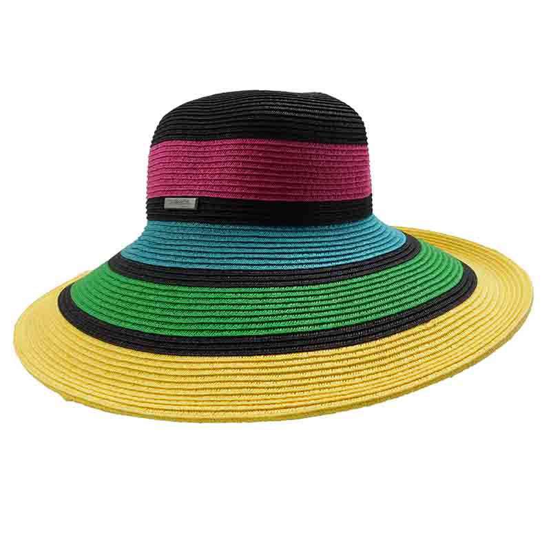 Colorful Striped Summer Floppy Hat by San Diego Hat Company Wide Brim Sun Hat San Diego Hat Company    