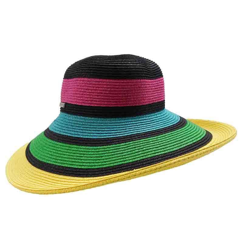 Colorful Striped Summer Floppy Hat by San Diego Hat Company Wide Brim Sun Hat San Diego Hat Company    