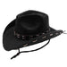 Black Straw Cowboy Hat with Studded Leather Band - Sun Styles Cowboy Hat Sun Styles    