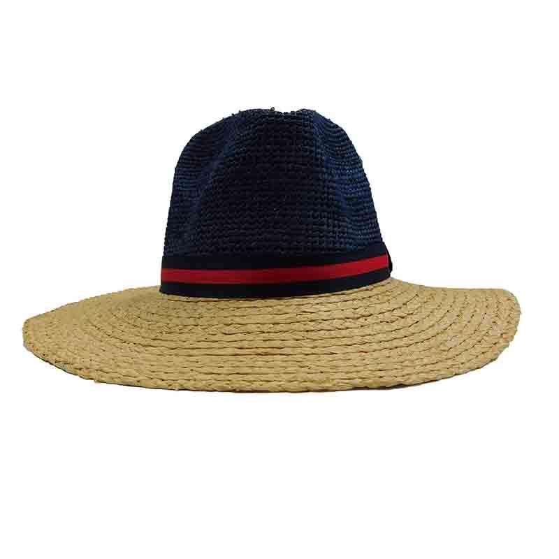 Navy and Natural Raffia Safari Hat by Sun Styles, Safari Hat - SetarTrading Hats 
