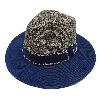 Tweed Navy Raffia Crown Safari Hat by Sun Styles Safari Hat Sun Styles    