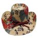 Painted Floral Cowboy Hat with Pearl Band - Sun Styles Cowboy Hat Sun Styles    