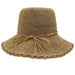 Packable Crochet Raffia Summer Cloche Hat by Sun Styles Cloche Sun Styles xgz040tnt Tan tweed  