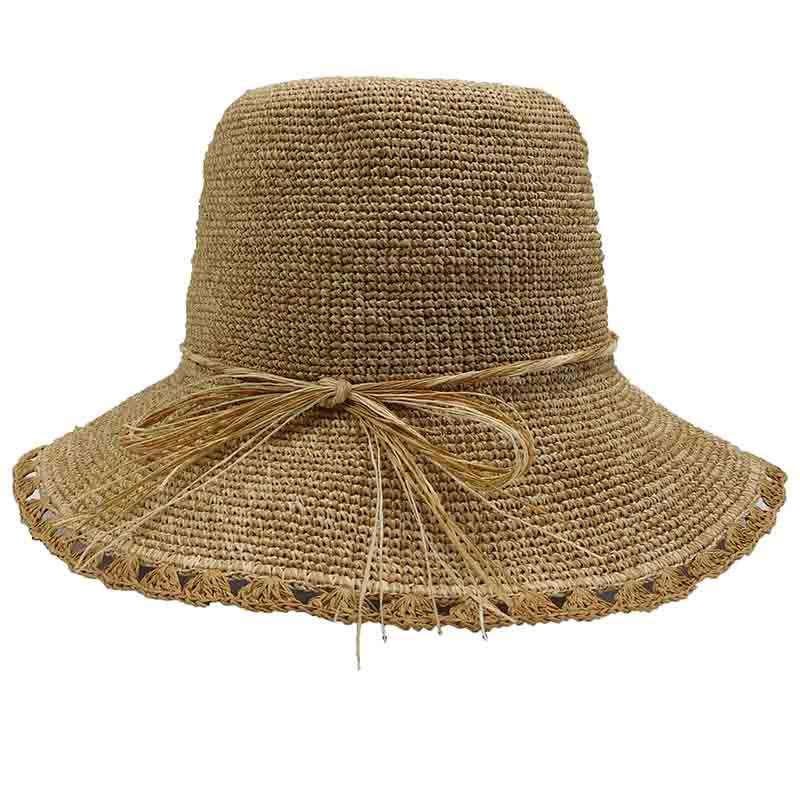 Packable Crochet Raffia Summer Cloche Hat by Sun Styles, Cloche - SetarTrading Hats 