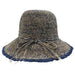 Packable Crochet Raffia Summer Cloche Hat by Sun Styles Cloche Sun Styles xgz040nvt Navy tweed  