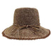 Packable Crochet Raffia Summer Cloche Hat by Sun Styles Cloche Sun Styles xgz040bnt Brown tweed  