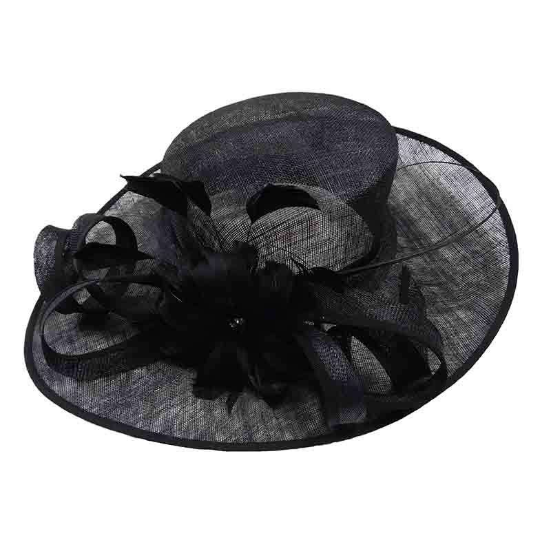 Elegant Sinamay Dress Hat with Feather and Quill Accent, Dress Hat - SetarTrading Hats 
