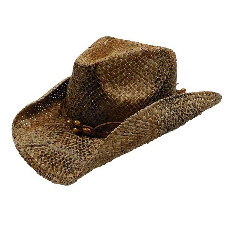 Seagrass Western Hat with Macrame Band - Scala Hats Cowboy Hat Scala Hats    