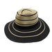 Black Striped Summer Safari Hat - Jones New York Safari Hat MAGID Hats    