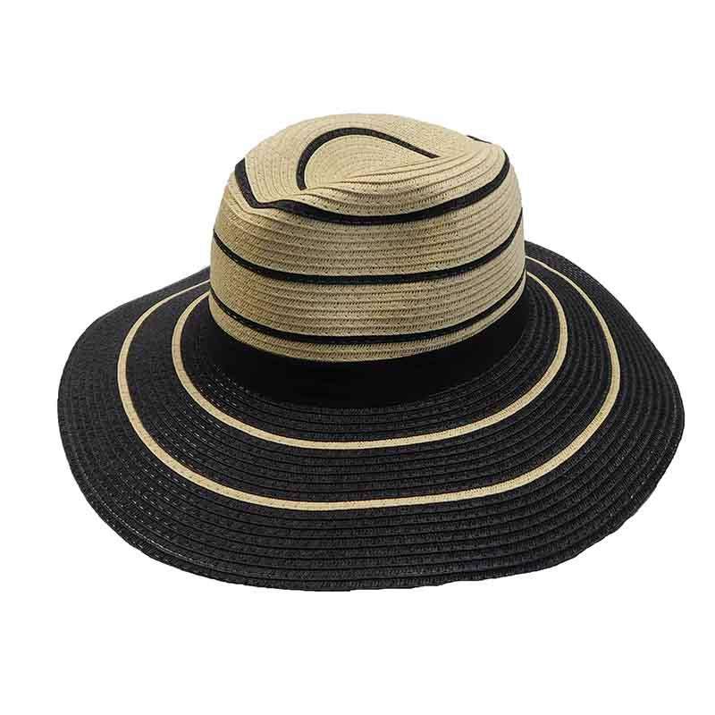 Black Striped Summer Safari Hat - Jones New York Safari Hat MAGID Hats    