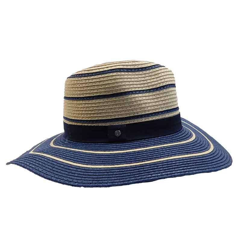Navy Striped Summer Safari Hat - Jones New York, Safari Hat - SetarTrading Hats 