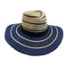 Navy Striped Summer Safari Hat - Jones New York Safari Hat MAGID Hats    