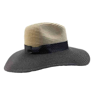 Black Polka Dot Ribbon Bow Safari Hat - Jones New York, Safari Hat - SetarTrading Hats 