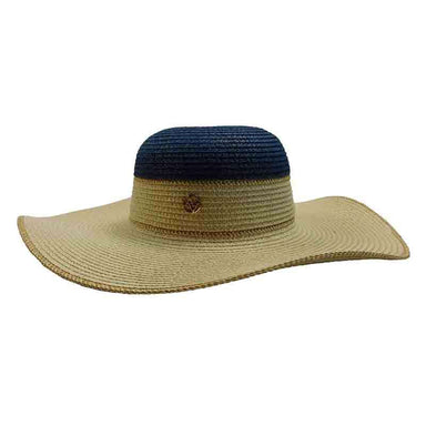 Navy and Natural Summer Floppy Hat - Adrianne Vittadini, Floppy Hat - SetarTrading Hats 