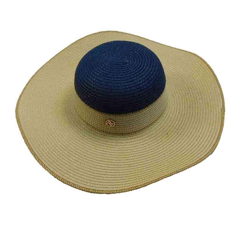 Navy and Natural Summer Floppy Hat - Adrianne Vittadini Floppy Hat MAGID Hats    