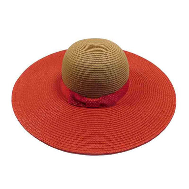 Red Polka Dot Ribbon Bow Summer Floppy Hat - Jones New York, Floppy Hat - SetarTrading Hats 