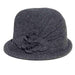 Curled Brim Wool Bowler Hat by Adora® Beanie Adora Hats ad887 A cl Charcoal  