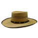 Woven Palm Gambler Hat with Studded Band - P.L. Gallera Gambler Hat Texas Gold Hats jr7039 Natural Medium 