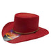 Western Gambler Hat with Gold Band - Texas Gold Hats Gambler Hat Texas Gold Hats jr7207 Red  