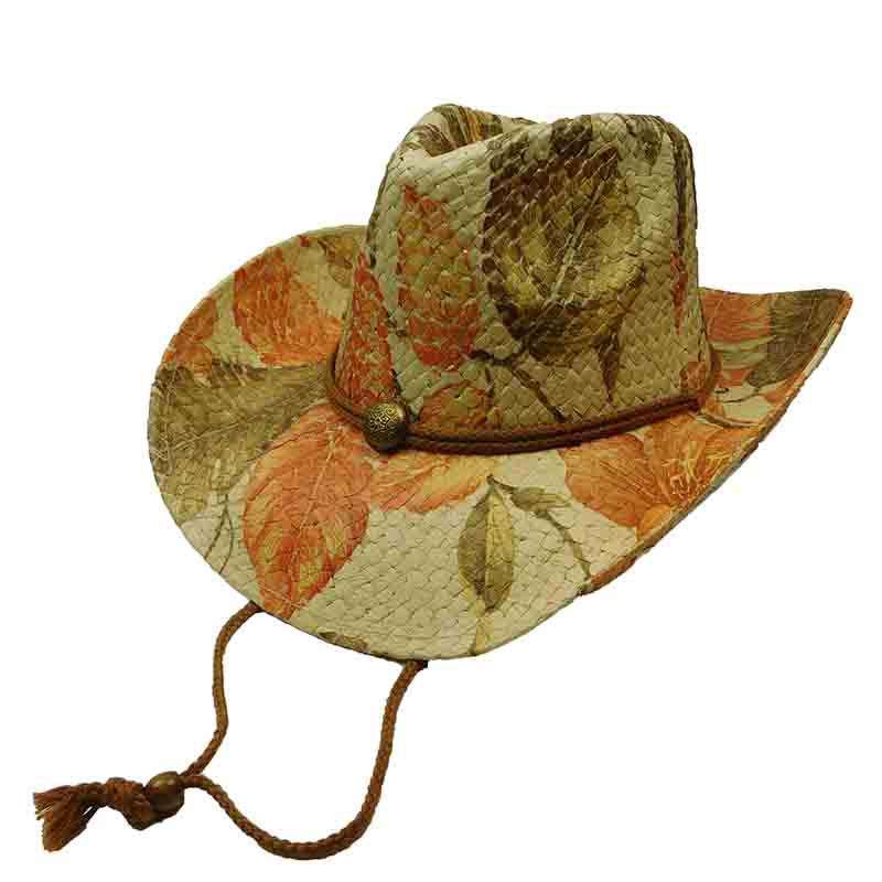 Woven Toyo Floral Cowboy Hat with Chin Cord - Lily Cowboy Hat Capsmith sshflo-ly Lily  