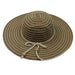 Frayed Edge Grosgrain Ribbon Floppy Hat - Scala Studio Hat Wide Brim Sun Hat Scala Hats    