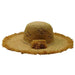 Frayed Brim Raffia Sun Hat - Boardwalk Wide Brim Sun Hat Boardwalk Style Hats da545nt Natural  
