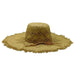 Handwoven Raffia Beach Hat with Fringe Edge - Boardwalk Wide Brim Sun Hat Boardwalk Style Hats da545nt Natural  
