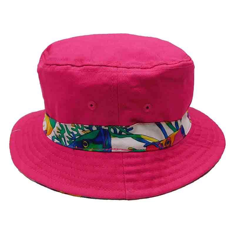 Pufferfish Cotton Bucket Hat - Scala Hats for Kids Bucket Hat Scala Hats c919pk Pink 21.25" (54 cm) 