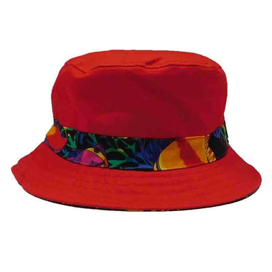 Pufferfish Cotton Bucket Hat - Scala Hats for Kids Bucket Hat Scala Hats c919rd Red 21.25" (54 cm) 