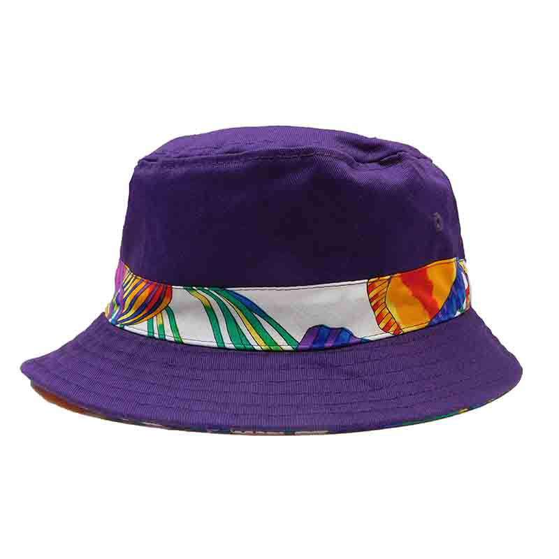 Pufferfish Cotton Bucket Hat - Scala Hats for Kids Bucket Hat Scala Hats c919pp Purple 21.25" (54 cm) 