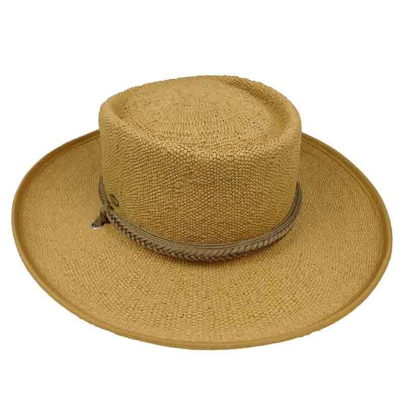 Bangkok Toyo Gaucho Hat with Tassel Tie - Scala Hats Gambler Hat Scala Hats lt225te Tea  
