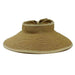 Roll Up Sun Visor Hat with Bow by Milani Visor Cap Milani Hats JM1016NT Toast Tweed M/L (58 cm) 
