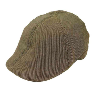 Herringbone Duckbill Ivy Cap by Milani Flat Cap Milani Hats d108CL Brown  