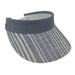 Stripes Cotton Sun Visor with Curly Coil Lace - Sun 'N' Sand Hats Visor Cap Sun N Sand Hats hh2253A gy Grey  