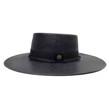 Bohemian Hand Woven Toyo Gaucho Hat - Biltmore Hats Gambler Hat Biltmore Hats bs88blbpheM Black Medium (57 cm) 