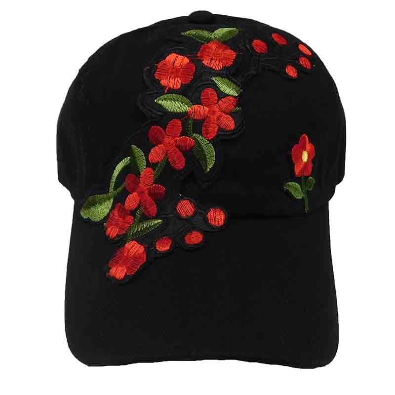 Plum Flower Embroidered Baseball Cap, Cap - SetarTrading Hats 