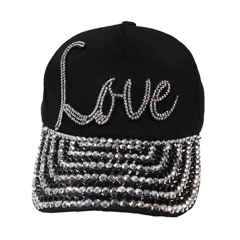LOVE Rhinestone Studded Baseball Cap Cap Bohemian Fashion LH6364bk Black  