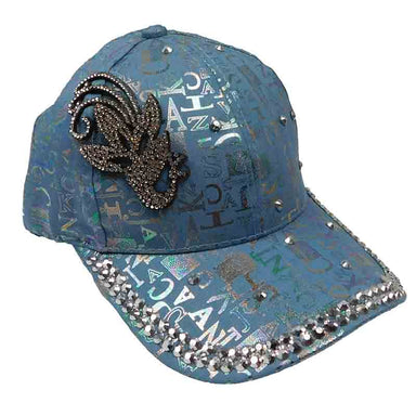 Peacock Rhinestone Studded Baseball Cap Cap Bohemian Fashion LH6344bl Blue  