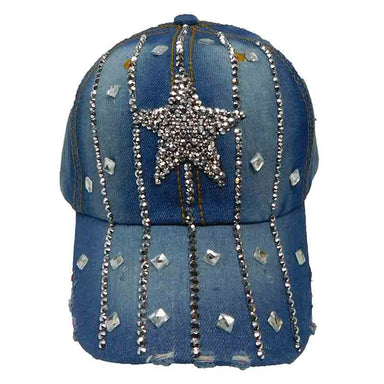 Star and Stripes Rhinestone Studded Baseball Cap Cap Bohemian Fashion    