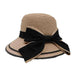Petite Big Brim Sun Hat with Bow - JSA Hats Wide Brim Hat Jeanne Simmons JS1087PK Pink XXS 