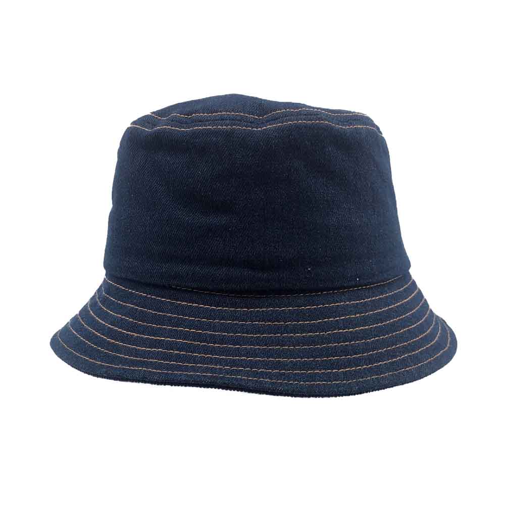 Dark Denim Bucket Sun Hat Panama Jack Denim Bucket Sun Hat - 2 1/2 main image 3